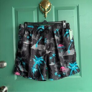 New! Burnside men’s large Black Swim trunks